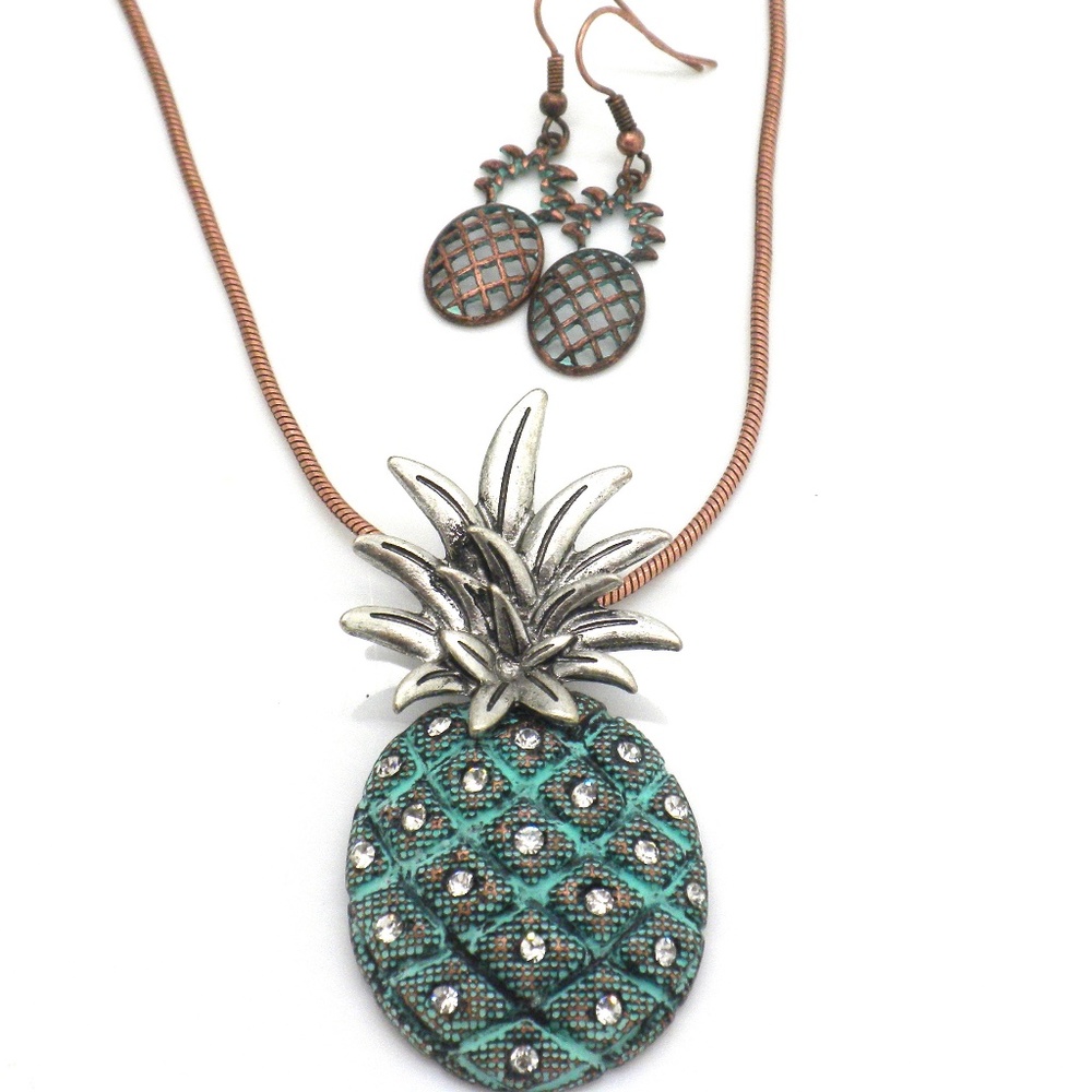 Pineapple Necklace Set Crystal Batik